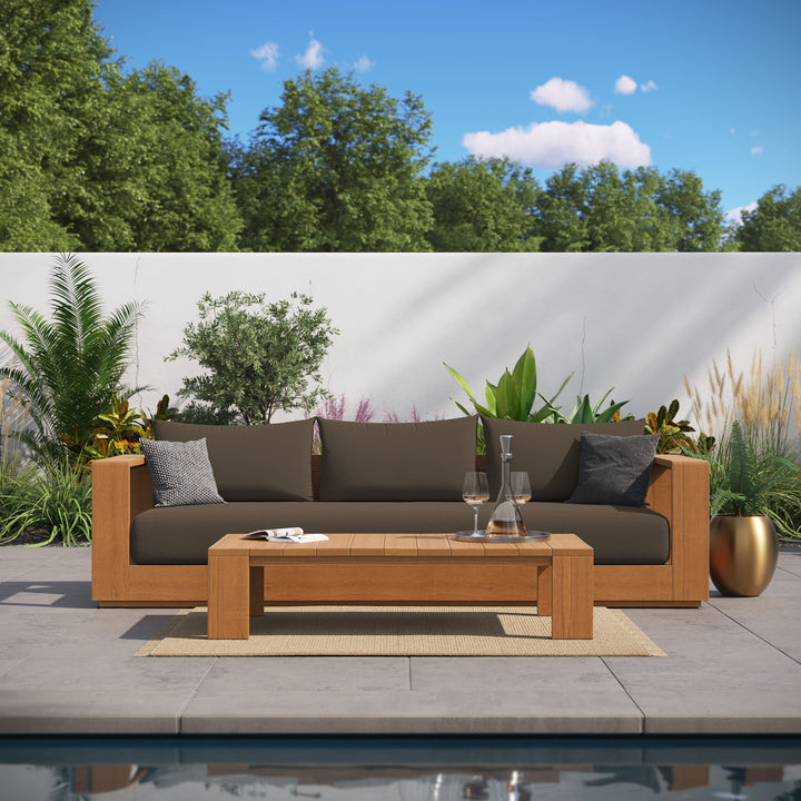 Timber 2-Piece Terrace Patio Acacia Wood Sofa and Coffee Table Set