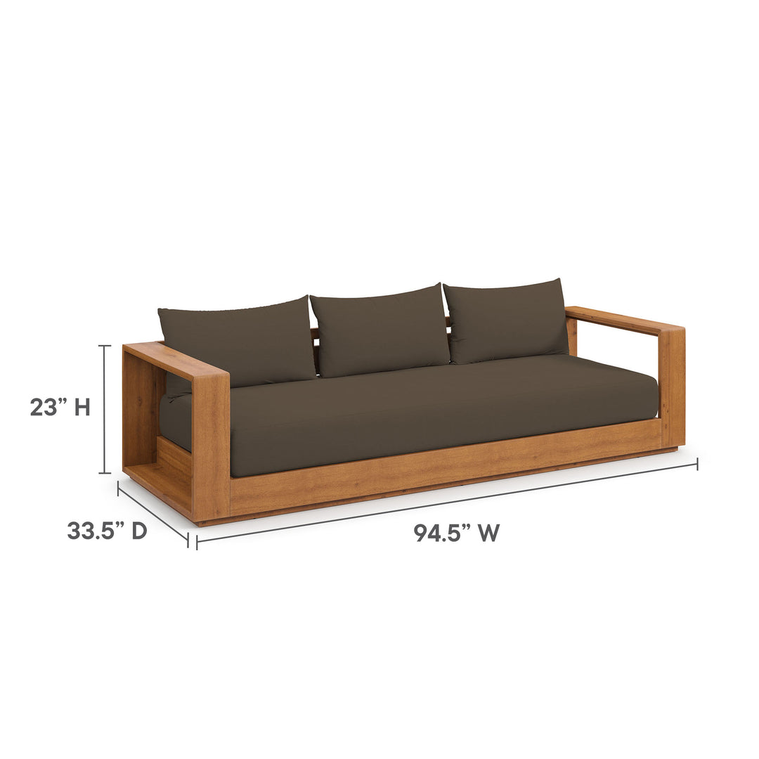 Timber 2-Piece Terrace Patio Acacia Wood Sofa and Coffee Table Set