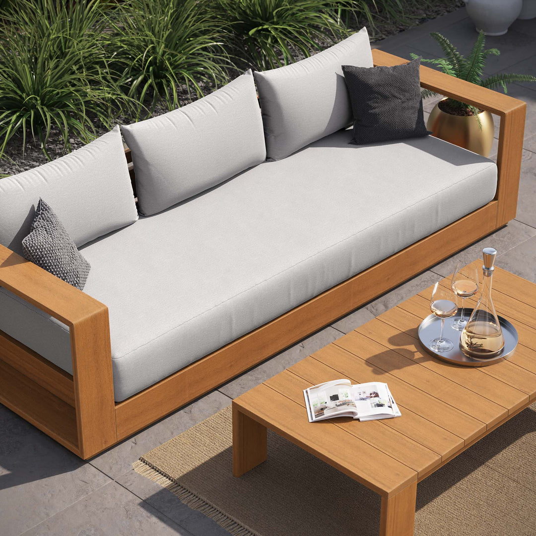 Timber 2-Piece Terrace Patio Acacia Wood Sofa and Coffee Table Set