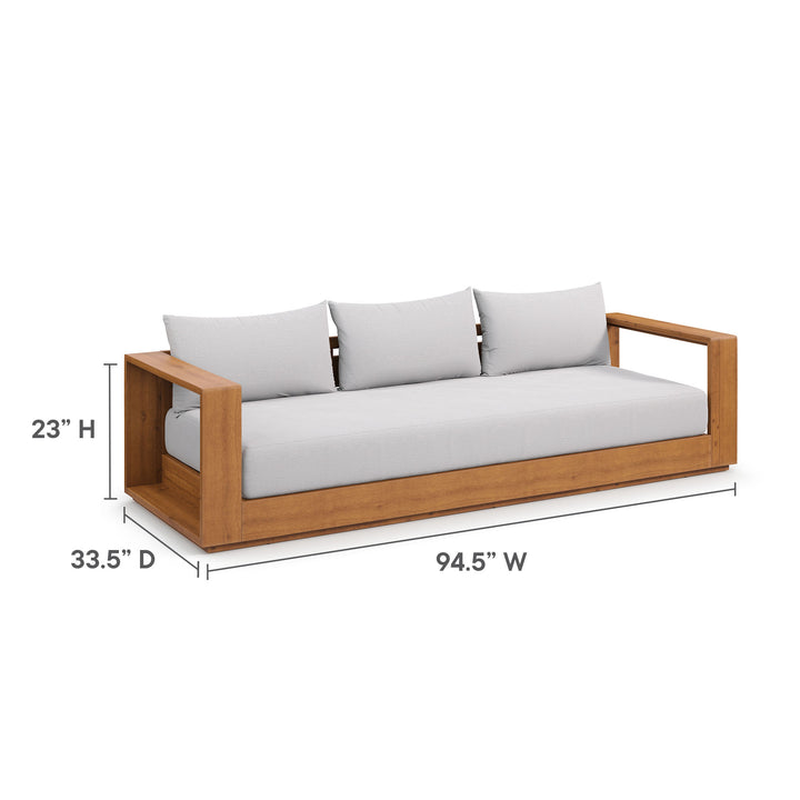 Timber 2-Piece Terrace Patio Acacia Wood Sofa and Coffee Table Set