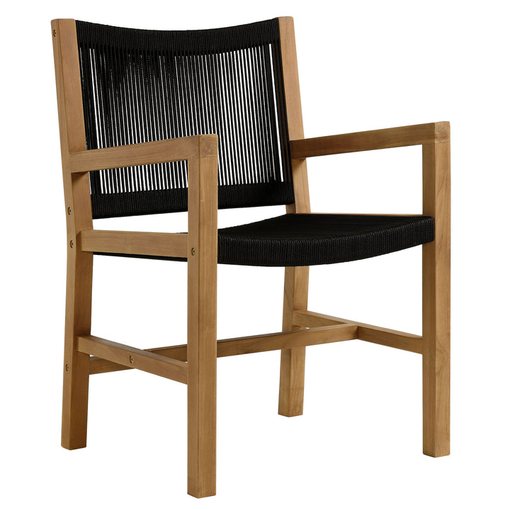 Veranda Oasis Teak and Rope Dining Armchairs Set of 2