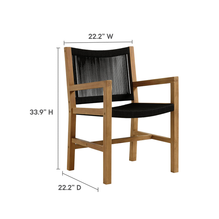 Veranda Oasis Teak and Rope Dining Armchairs Set of 2