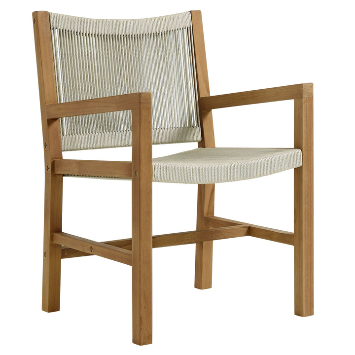 Veranda Oasis Teak and Rope Dining Armchairs Set of 2