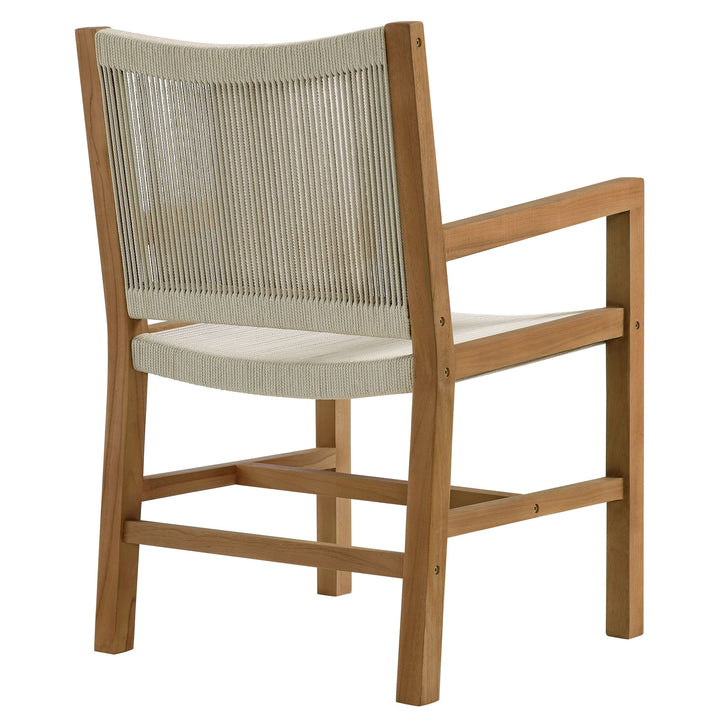 Veranda Oasis Teak and Rope Dining Armchairs Set of 2