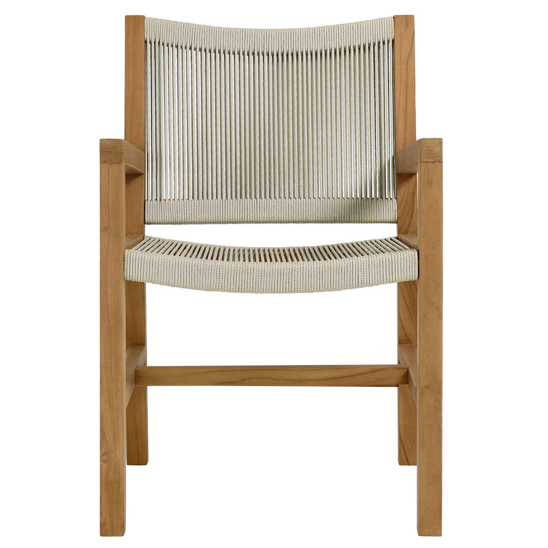 Veranda Oasis Teak and Rope Dining Armchairs Set of 2