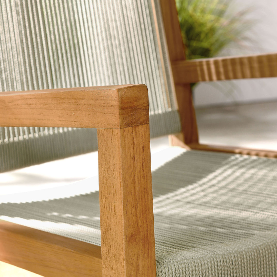 Veranda Oasis Teak and Rope Dining Armchairs Set of 2