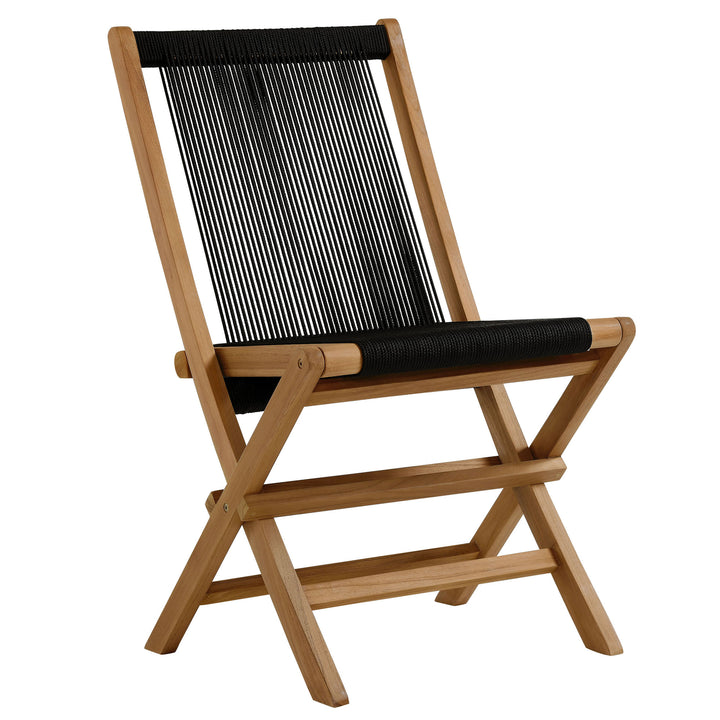 Verona Open-Air Terrace Teak and Rope Foldable Chairs Set of 4