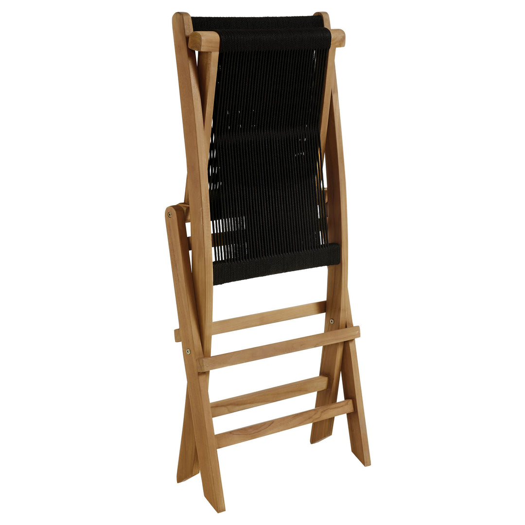 Verona Open-Air Terrace Teak and Rope Foldable Chairs Set of 4