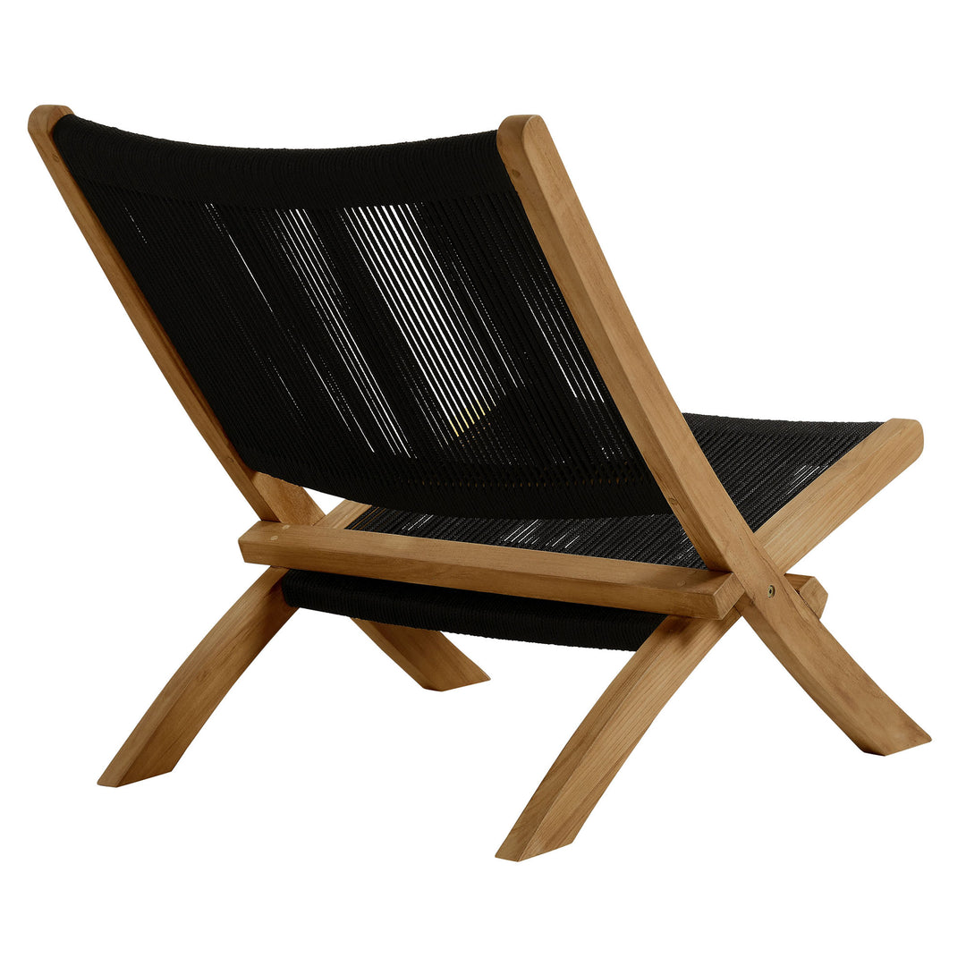 Veranda Oasis Teak and Rope Folding Accent Lounge Chair