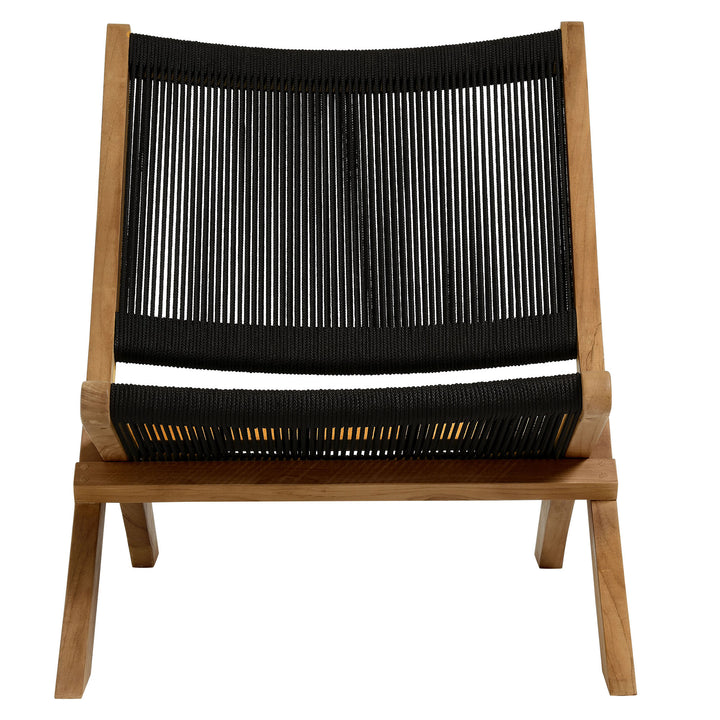 Veranda Oasis Teak and Rope Folding Accent Lounge Chair