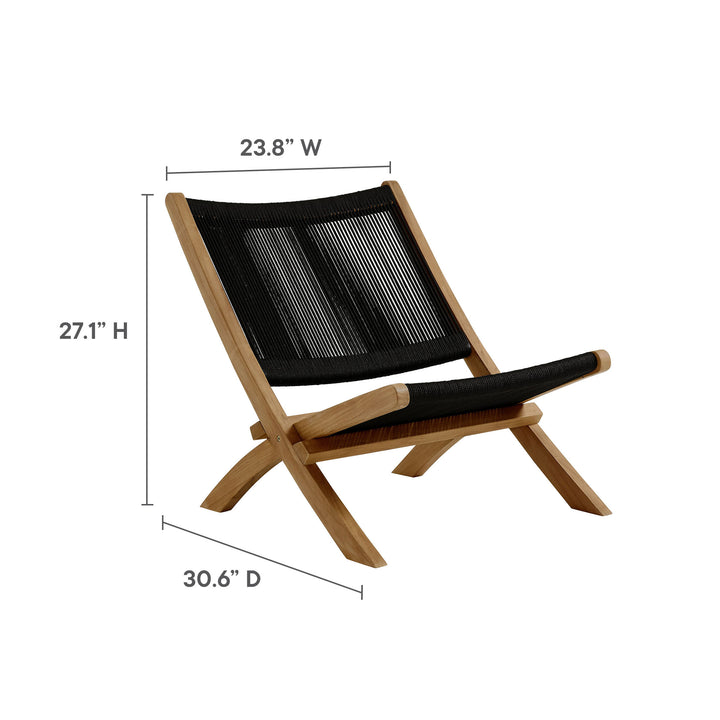 Veranda Oasis Teak and Rope Folding Accent Lounge Chair