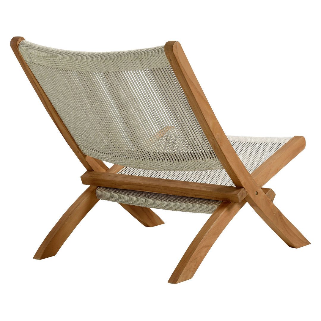 Veranda Oasis Teak and Rope Folding Accent Lounge Chair