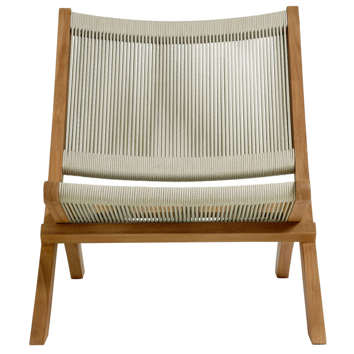 Veranda Oasis Teak and Rope Folding Accent Lounge Chair