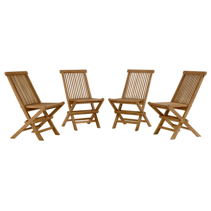 Valencia Outdoor Patio Teak Wood Folding Dining Chairs Set of 4