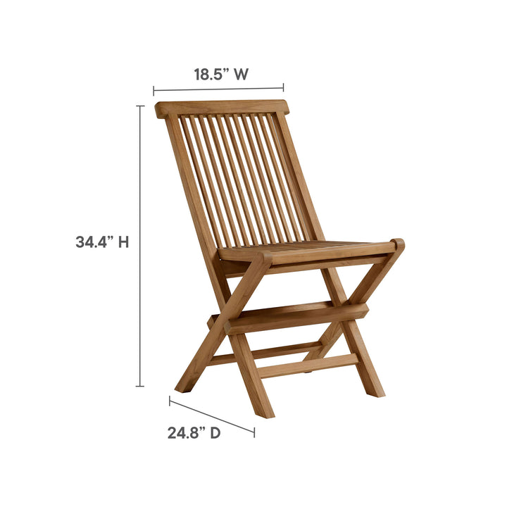 Valencia Outdoor Patio Teak Wood Folding Dining Chairs Set of 4