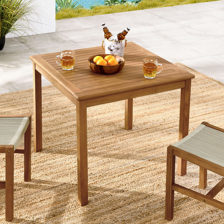 Valencia 34" Square Outdoor Patio Teak Wood Dining Table