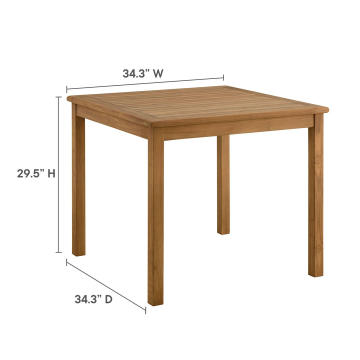 Valencia 34" Square Outdoor Patio Teak Wood Dining Table