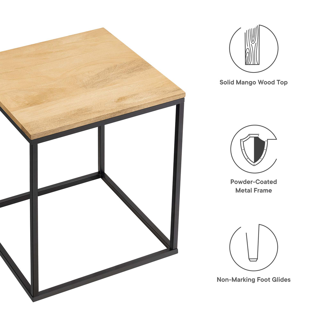 Zane Square Steel and Timber Table