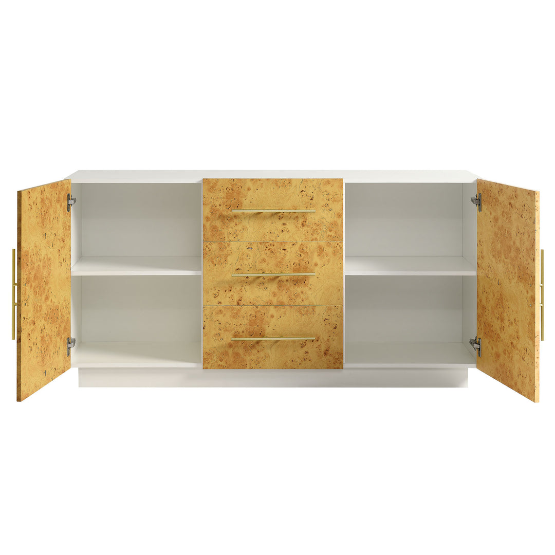 Avery 59 Inch Burl Wood Sideboard Buffet TV Stand