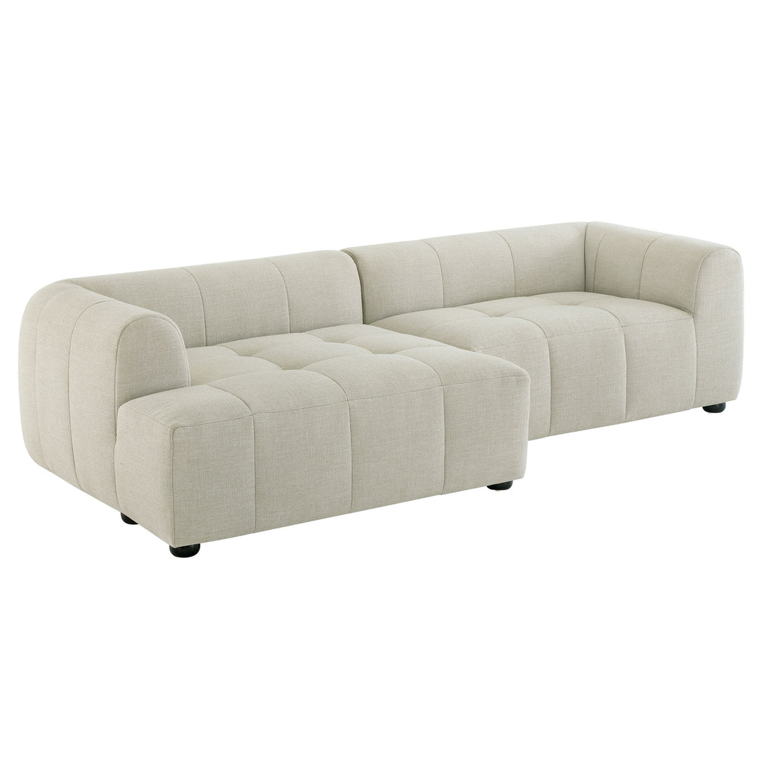 Landon Left-Facing Linen Lounge Sofa with Chaise