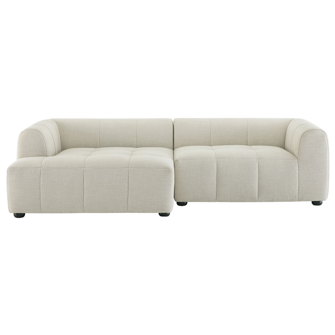 Landon Left-Facing Linen Lounge Sofa with Chaise