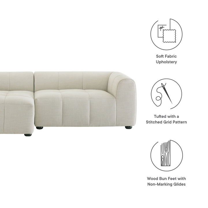 Landon Left-Facing Linen Lounge Sofa with Chaise