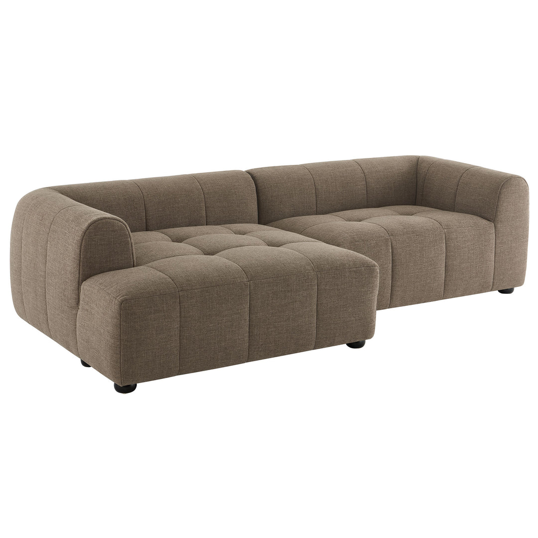 Landon Left-Facing Linen Lounge Sofa with Chaise