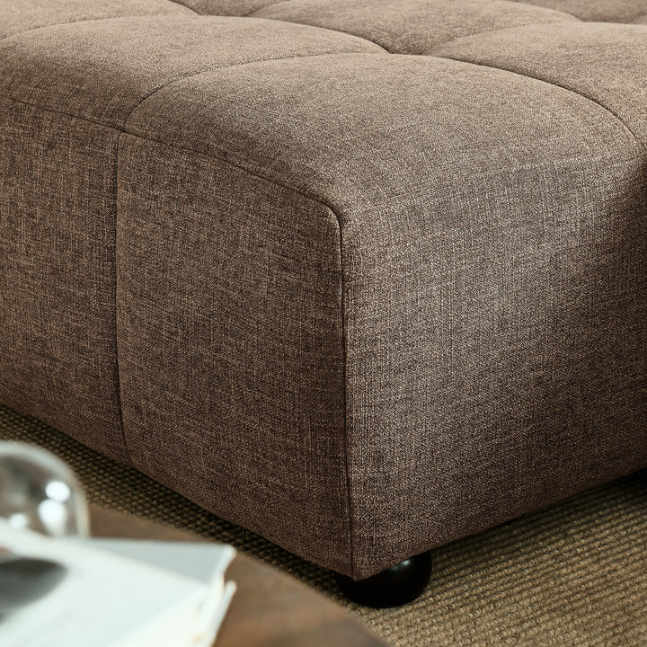 Landon Left-Facing Linen Lounge Sofa with Chaise