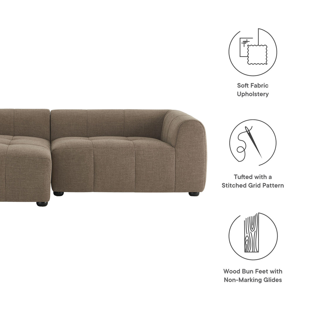 Landon Left-Facing Linen Lounge Sofa with Chaise