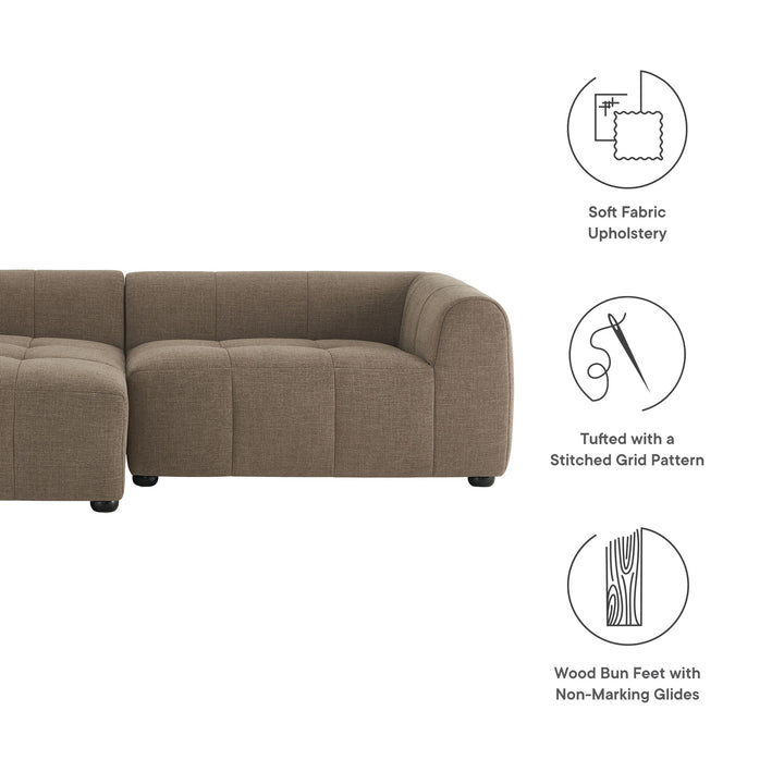 Landon Left-Facing Linen Lounge Sofa with Chaise