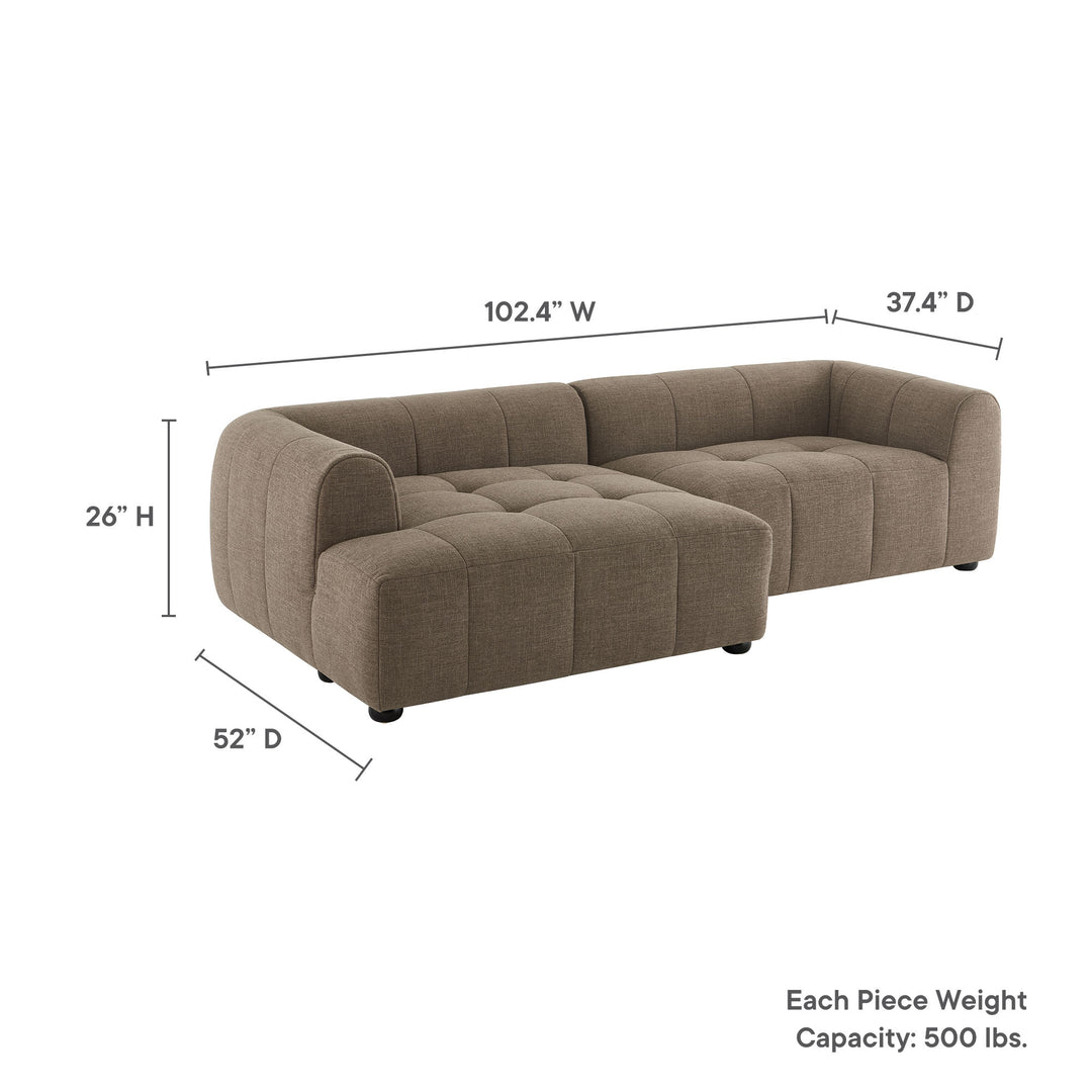 Landon Left-Facing Linen Lounge Sofa with Chaise