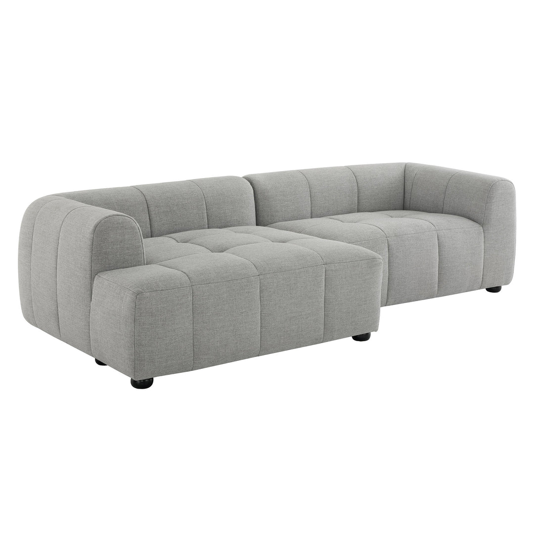 Landon Left-Facing Linen Lounge Sofa with Chaise