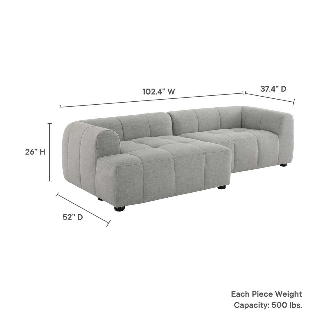 Landon Left-Facing Linen Lounge Sofa with Chaise