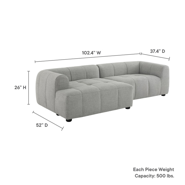 Landon Left-Facing Linen Lounge Sofa with Chaise