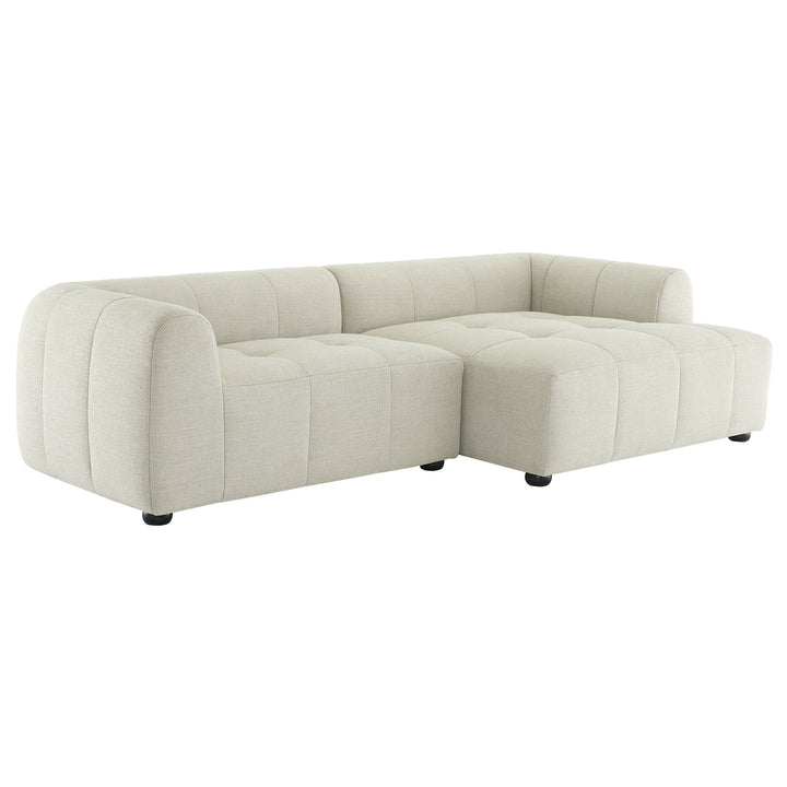 Luxe Right-Facing Upholstered Fabric Modular Sofa with Chaise