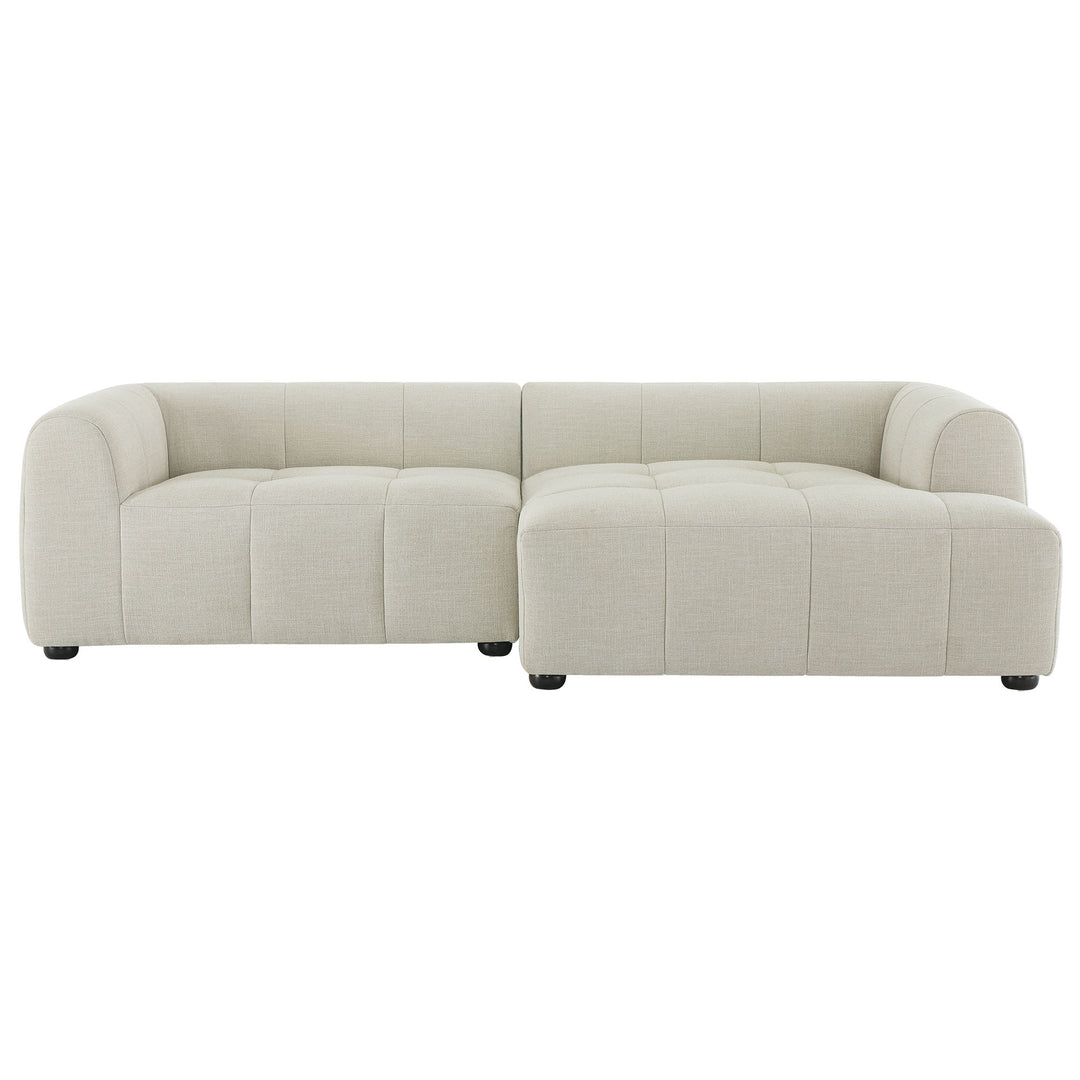 Luxe Right-Facing Upholstered Fabric Modular Sofa with Chaise