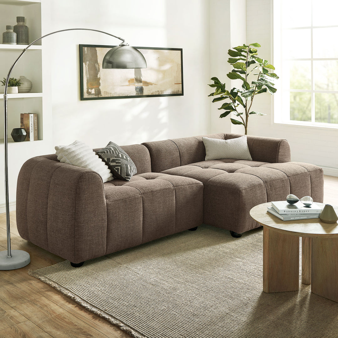 Lennox Right-Facing Upholstered Fabric Modular Sofa with Chaise