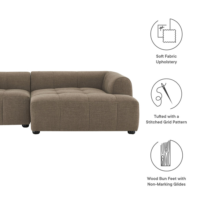 Lennox Right-Facing Upholstered Fabric Modular Sofa with Chaise