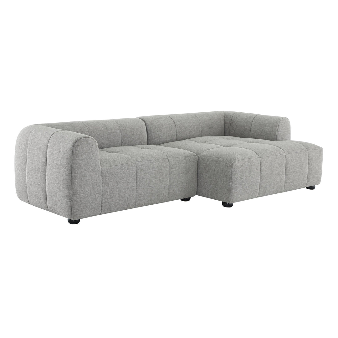 Luxe Right-Facing Upholstered Fabric Modular Sofa with Chaise