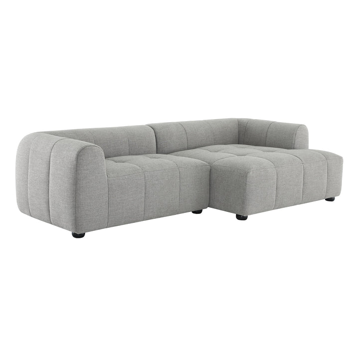 Luxe Right-Facing Upholstered Fabric Modular Sofa with Chaise