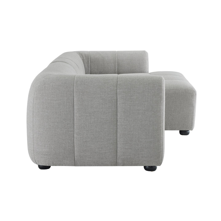 Luxe Right-Facing Upholstered Fabric Modular Sofa with Chaise