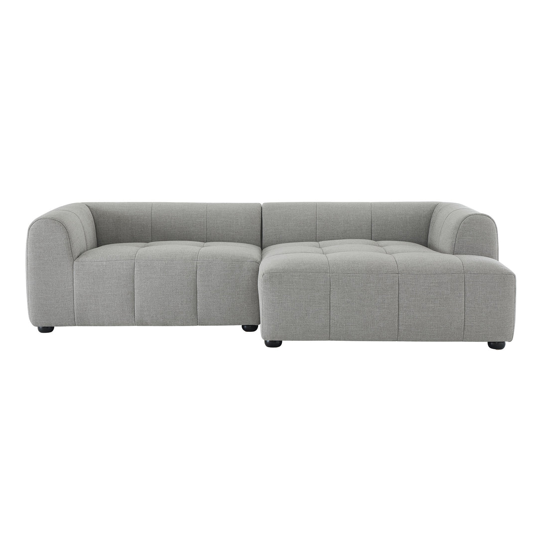 Luxe Right-Facing Upholstered Fabric Modular Sofa with Chaise