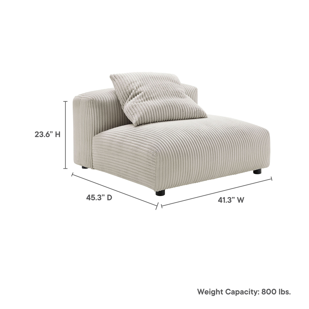 Serenity Modular Corduroy Upholstered Slipper Chair