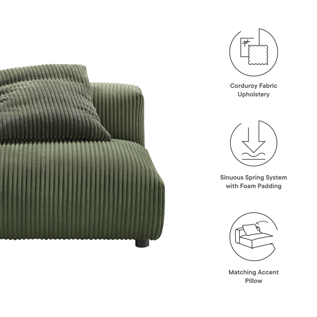 Serenity Modular Corduroy Upholstered Slipper Chair