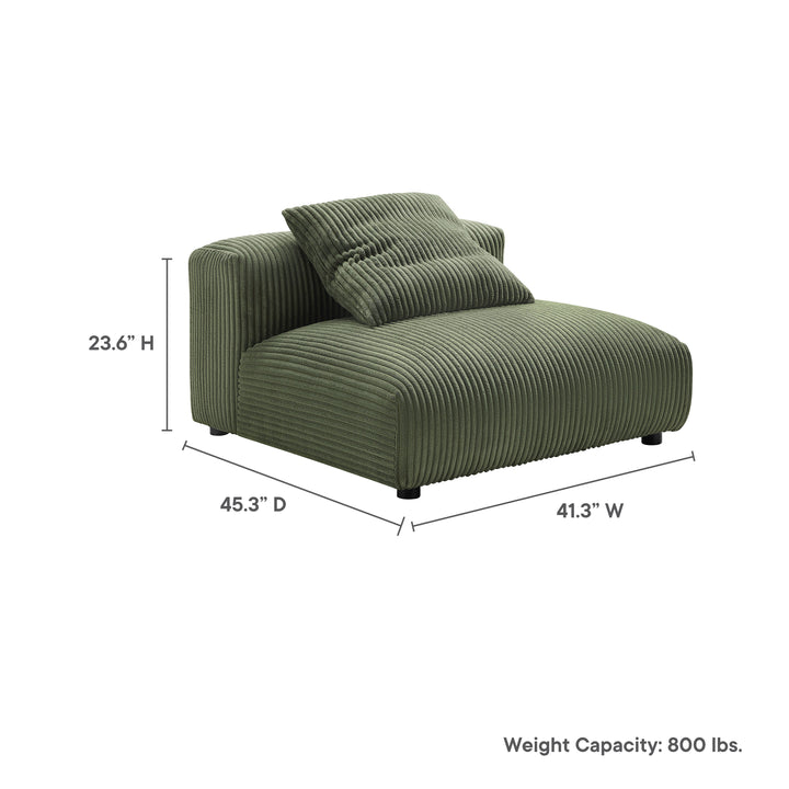 Serenity Modular Corduroy Upholstered Slipper Chair