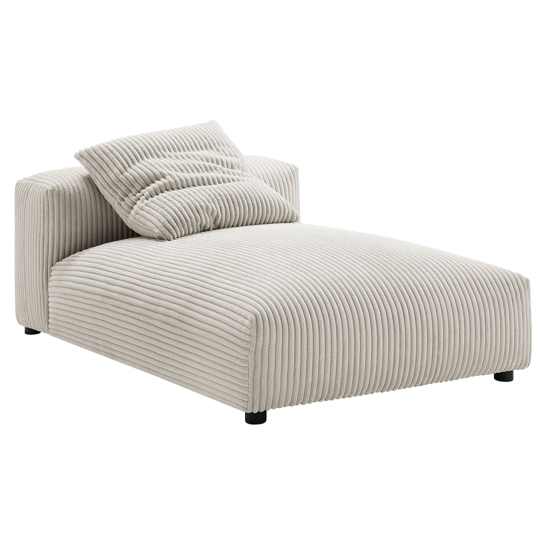 Serenity Modular Corduroy Upholstered Armless Chaise Lounge