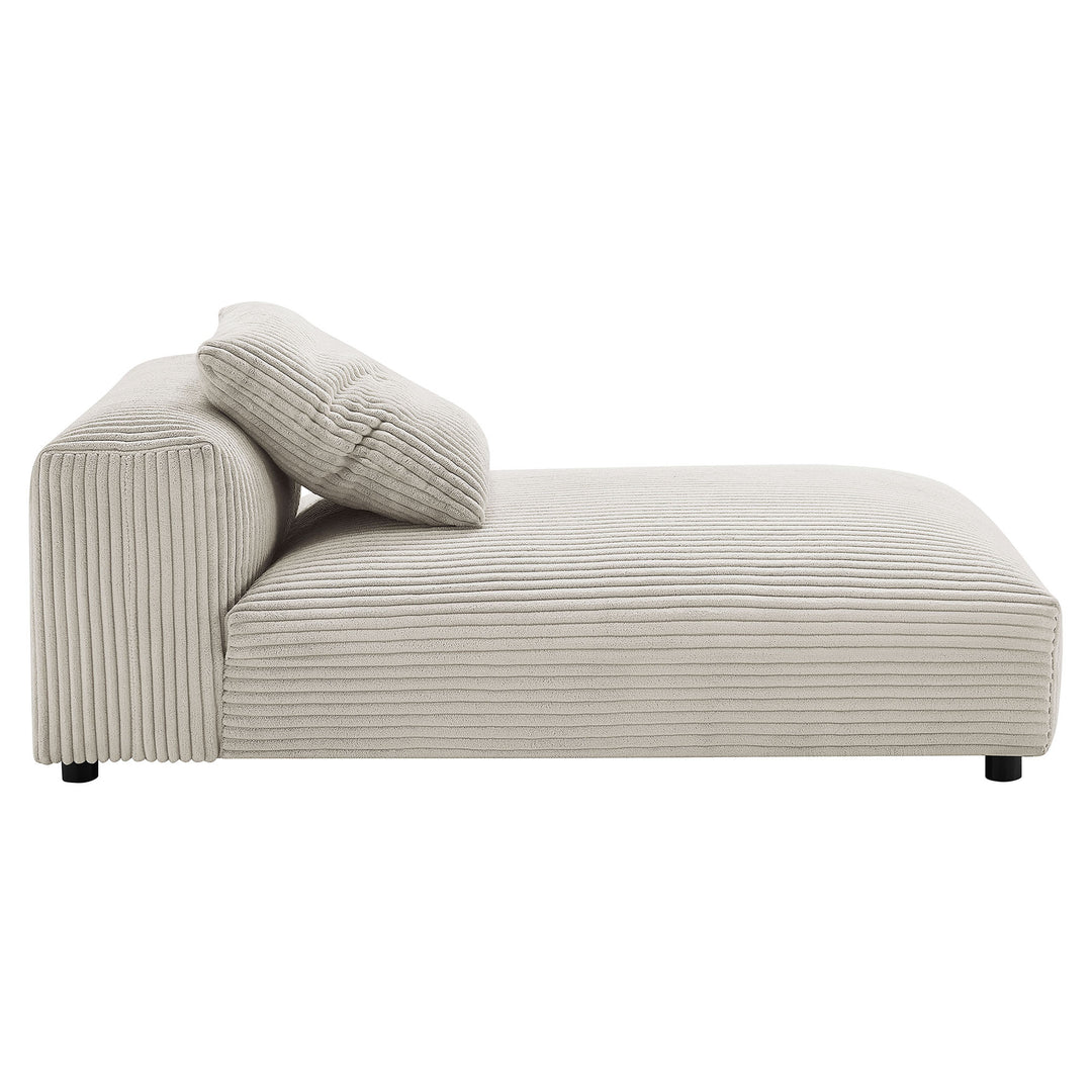 Serenity Modular Corduroy Upholstered Armless Chaise Lounge