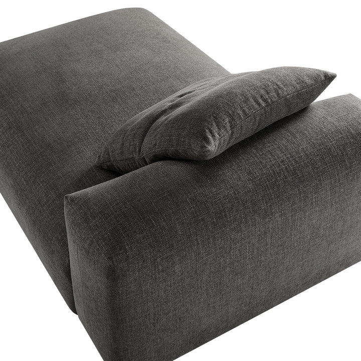 Serenity Modern Upholstered Fabric Armless Chaise Lounge