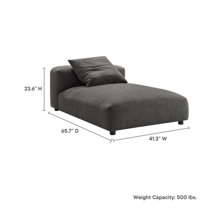 Serenity Modern Upholstered Fabric Armless Chaise Lounge