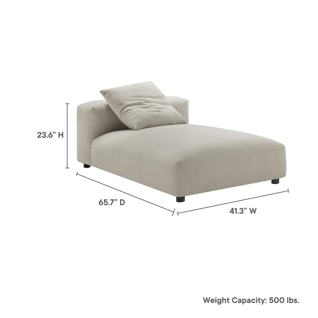 Serenity Modern Upholstered Fabric Armless Chaise Lounge